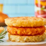 A vibrant, colorful image showcasing a variety of frozen hash brown patties in their packaging, displayed against a backdrop of a bustling, modern kitchen. The patties should vary in shape and size, highlighting the diversity available in the market.
